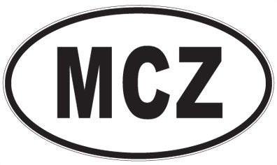 MCZ - 3 Letter Initials Oval Sticker