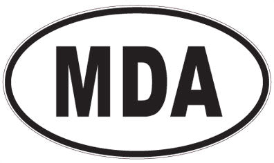 MDA - 3 Letter Initials Oval Sticker