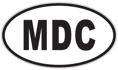 MDC - 3 Letter Initials Oval Sticker