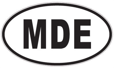 MDE - 3 Letter Initials Oval Sticker