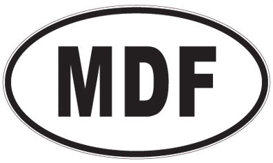 MDF - 3 Letter Initials Oval Sticker