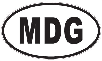 MDG - 3 Letter Initials Oval Sticker