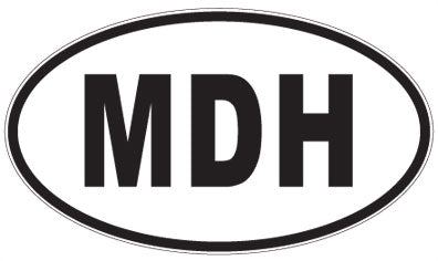MDH - 3 Letter Initials Oval Sticker