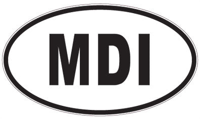 MDI - 3 Letter Initials Oval Sticker
