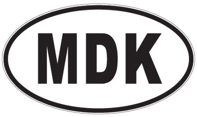 MDK - 3 Letter Initials Oval Sticker