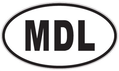 MDL - 3 Letter Initials Oval Sticker
