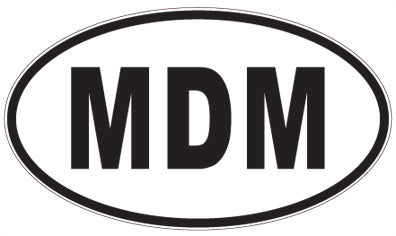 MDM - 3 Letter Initials Oval Sticker