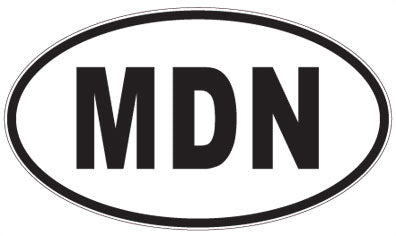 MDN - 3 Letter Initials Oval Sticker