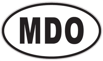 MDO - 3 Letter Initials Oval Sticker
