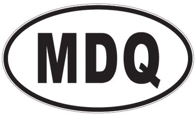 MDQ - 3 Letter Initials Oval Sticker