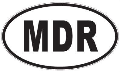 MDR - 3 Letter Initials Oval Sticker