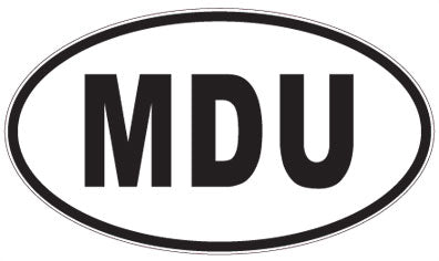 MDU - 3 Letter Initials Oval Sticker