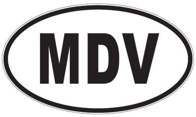 MDV - 3 Letter Initials Oval Sticker