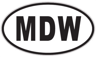 MDW - 3 Letter Initials Oval Sticker