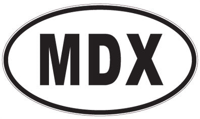 MDX - 3 Letter Initials Oval Sticker