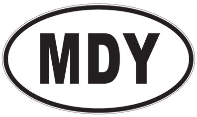 MDY - 3 Letter Initials Oval Sticker