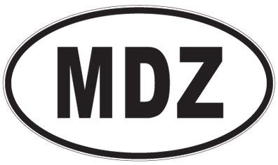 MDZ - 3 Letter Initials Oval Sticker