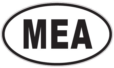 MEA - 3 Letter Initials Oval Sticker