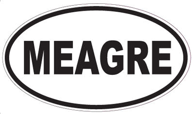 MEAGRE - Oval Sticker