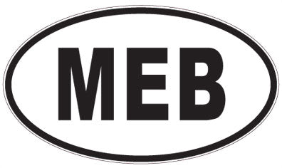 MEB - 3 Letter Initials Oval Sticker
