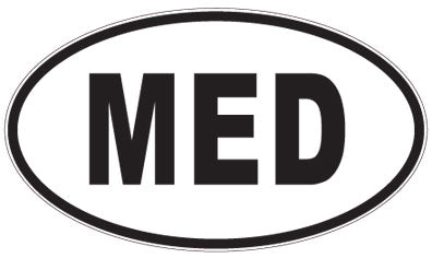 MED - 3 Letter Initials Oval Sticker