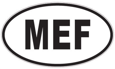 MEF - 3 Letter Initials Oval Sticker