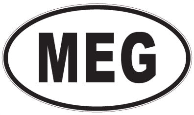 MEG - 3 Letter Initials Oval Sticker