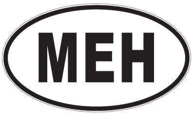 MEH - 3 Letter Initials Oval Sticker
