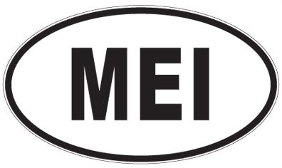MEI - 3 Letter Initials Oval Sticker