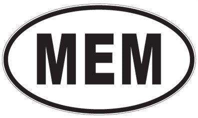 MEM - 3 Letter Initials Oval Sticker