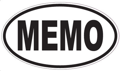 MEMO - Oval Sticker