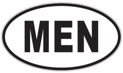 MEN - 3 Letter Initials Oval Sticker