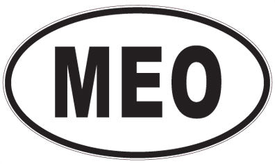 MEO - 3 Letter Initials Oval Sticker
