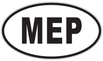 MEP - 3 Letter Initials Oval Sticker