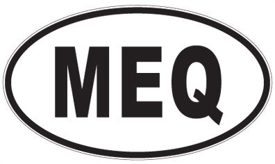 MEQ - 3 Letter Initials Oval Sticker
