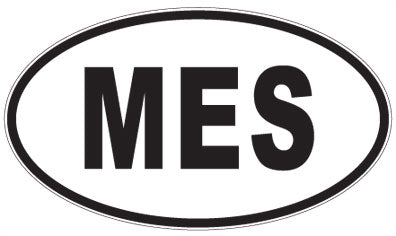 MES - 3 Letter Initials Oval Sticker