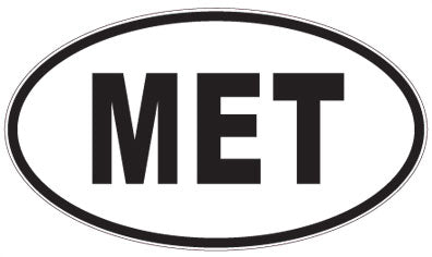 MET - 3 Letter Initials Oval Sticker