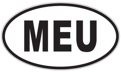 MEU - 3 Letter Initials Oval Sticker