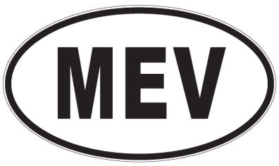 MEV - 3 Letter Initials Oval Sticker