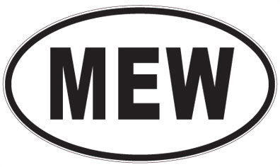 MEW - 3 Letter Initials Oval Sticker