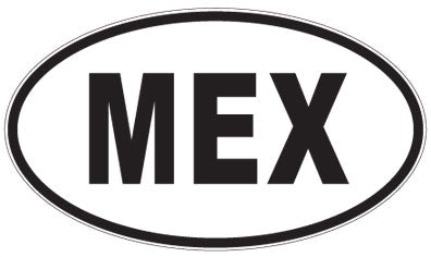 MEX - 3 Letter Initials Oval Sticker