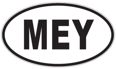 MEY - 3 Letter Initials Oval Sticker