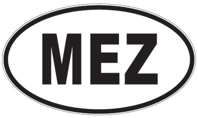 MEZ - 3 Letter Initials Oval Sticker
