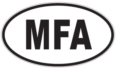 MFA - 3 Letter Initials Oval Sticker