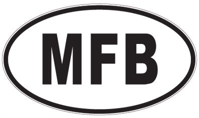 MFB - 3 Letter Initials Oval Sticker