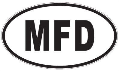 MFD - 3 Letter Initials Oval Sticker