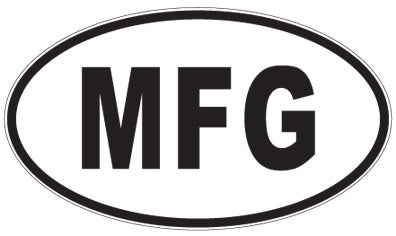 MFG - 3 Letter Initials Oval Sticker
