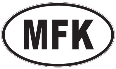 MFK - 3 Letter Initials Oval Sticker