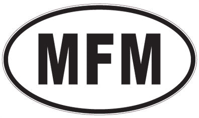 MFM - 3 Letter Initials Oval Sticker