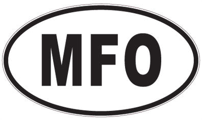 MFO - 3 Letter Initials Oval Sticker